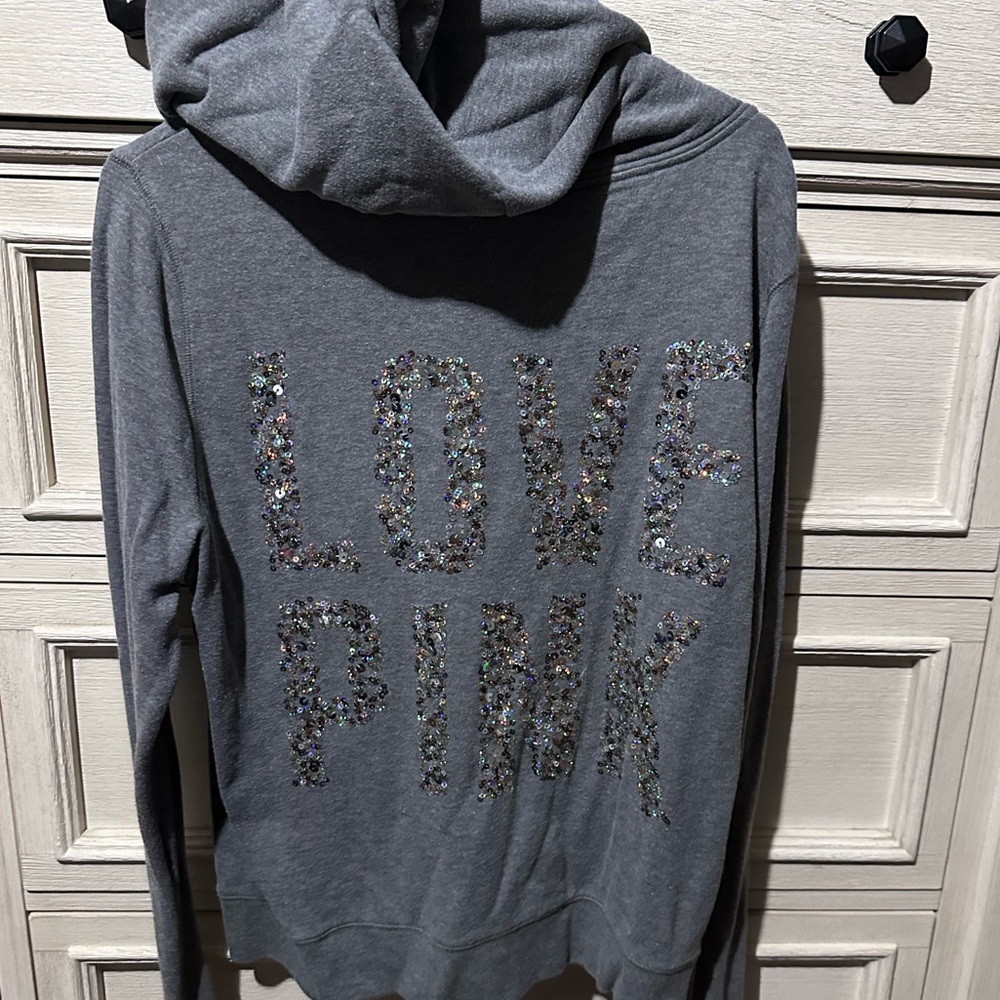 Pink sequined zip up jacket